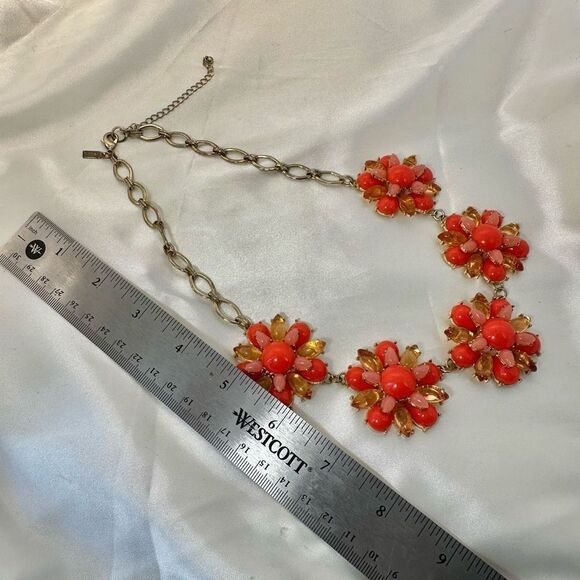 Lane Bryant orange flower statement necklace - Picture 5 of 9